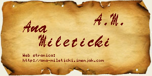 Ana Mileticki vizit kartica